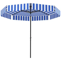 Outsunny 8.7FT Tilting Patio Umbrella with 8 Ribs, Crank Handle, Air Vent for Outdoor, Garden and Pool, Navy Blue(m-2)