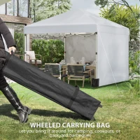 Outsunny 10' x 10' Pop Up Canopy with Sidewalls, Roller Bag, Height Adjustable Instant Tent for Outdoor Garden Patio, Light Grey(m-9)