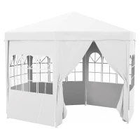 Outsunny 13 ft Party Tent Wedding Gazebo Outdoor Waterproof PE Canopy Shade with 6 Removable Side Walls(m-11)