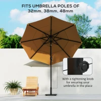 Outsunny Square Patio Umbrella Base, 41 lbs Metal Umbrella Stand Base with Adjustable Foot Pads, Heavy Duty Patio Umbrella Holder for 1.3"/1.5"/1.9" Umbrella Poles for Outdoor, Lawn, Poolside, Black(m-4)