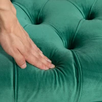 HOMCOM End of Bed Bench, Upholstered Bench, Entryway Shoe Bench with Button Tufted for Living Room, Bedroom, Dark Green(m-9)