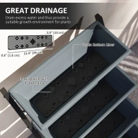 Outsunny 5-Tier Raised Garden Bed Plant Stand Flower Pots with Leaking Holes Grey(m-6)