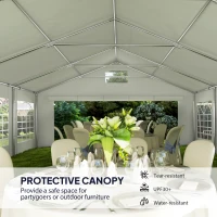 Outsunny 19.6' x 26' Heavy Duty Party Tent and Carport, Outdoor Canopy Tent with Removable Sidewalls, 8 Windows and Vents(m-7)