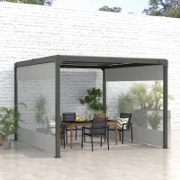 Outsunny Pergola Gazebo Curtains for 10' x 10' Pergola, 2 Pack Side Panels Replacement with Large Windows and Doors(m-1)