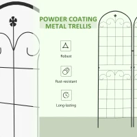 Outsunny 2 Pcs Garden Trellis for Climbing Plants, Outdoor Metal Trellis Plant Support Trellises for Patio, Lawn, Backyard(m-6)