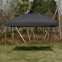 Outsunny 10' x 10' Pop Up Canopy Tent with Airy Top Vents and Wheeled Carry Bag for Outdoor, Garden, Patio, Black(m-8)