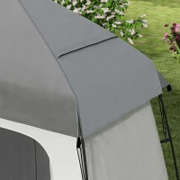 Outsunny Outdoor Portable Pop Up Shower Tent Changing Tent Privacy Enclosure with 2 Rooms, Shower Bag, Floor for Camping, Dark Grey(m-9)