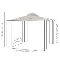 Outsunny 10' x 10' Patio Gazebo, Double Roof Outdoor Gazebo Canopy Shelter with Netting, Steel Corner Frame for Garden, Lawn, Backyard and Deck, Beige(m-4)