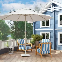 Outsunny Square Patio Umbrella Base, 41 lbs Metal Umbrella Stand Base with Adjustable Foot Pads, Heavy Duty Patio Umbrella Holder for 1.3"/1.5"/1.9" Umbrella Poles for Outdoor, Lawn, Poolside, White(m-7)