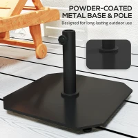Outsunny Square Patio Umbrella Base, 41 lbs Metal Umbrella Stand Base with Adjustable Foot Pads, Heavy Duty Patio Umbrella Holder for 1.3"/1.5"/1.9" Umbrella Poles for Outdoor, Lawn, Poolside, Black(m-5)
