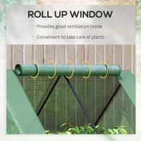 Outsunny Steel Outdoor Raised Garden Bed with Greenhouse,Cover, Roll Up Door, Dual Use, 50"x37.4"x36.2", Green(m-6)