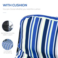 Outsunny Set of 2 Garden Sun Lounger, Outdoor Reclining Seat Cushioned Seat, Foldable Adjustable Recliner, Grey and Blue(m-4)