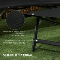 Outsunny 2PCs Lounge Chairs with Wheels, 5-Level Adjustable Backrest for Garden, Backyard, Patio, Deck, Poolside, White(m-7)