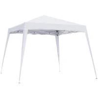 Outsunny 8' x 8' Pop Up Canopy, Outdoor Foldable Tent, Portable Canopy Tent with Carrying Bag for Camping, Party, Picnic, White(m-2)