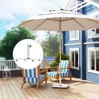 Outsunny Square Patio Umbrella Base, 41 lbs Metal Umbrella Stand Base with Adjustable Foot Pads, Heavy Duty Patio Umbrella Holder for 1.3"/1.5"/1.9" Umbrella Poles for Outdoor, Lawn, Poolside, White(m-2)