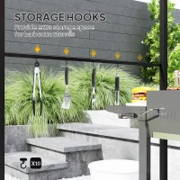 Outsunny 7' x 5' Garden Grill Canopy, BBQ Grill Gazebo Tent with Steel Frame and Hooks, Outdoor Sun Shade, Wine Red(m-5)