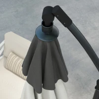 Outsunny 10 FT Cantilever Umbrella, Round Hanging Offset Umbrella with Crank, Tilt and Cross Base for Garden, Backyard, Grey(m-10)