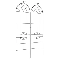 Outsunny 2 Pcs Garden Trellis for Climbing Plants, Outdoor Metal Trellis Plant Support Trellises for Patio, Lawn, Backyard(m-11)