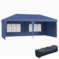 Outsunny 10' x 20' Outdoor Pop Up Canopy Tent Party Tent Instant Shelter W/ Carrying Bag, Blue(m-11)