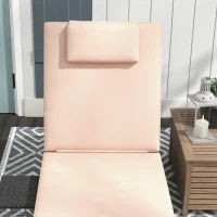 Outsunny Outdoor Patio Lounger with Cushion, 5-Level Reclining Wicker Chaise Lounge Chair with Tea Tray, for Poolside, Patio, Deck, 264lb Weight Capacity, Beige(m-10)