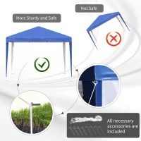 Outsunny 10 x 10ft Folding Pop Up Tent Outdoor Gazebo Canopy with Carrying Bag, Blue(m-5)