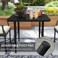 Outsunny 31.5" Patio Dining Table for 4, Metal Square Outdoor Table for Garden, Lawn, Backyard, Black(m-5)