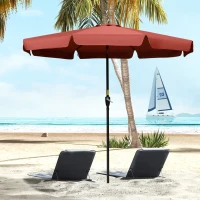 Outsunny 8.5 ft Outdoor Market Table Umbrella, Round Patio Umbrella with Tilt and Crank for Garden, Backyard, Deck, Wine Red(m-1)