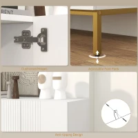 HOMCOM Sideboard Storage Cabinet with Adjustable Shelves, Soft-Close Doors, Kitchen Buffet Cabinet for Dining Room, White(m-7)