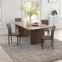 HOMCOM Set of 4 Modern Dining Chairs, Tufted High Back Side Chairs with Upholstered Seat, Steel Legs for Living Room, Kitchen(m-1)