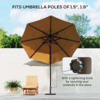 Outsunny Square Patio Umbrella Base, 29 lbs Metal Umbrella Stand Base with Adjustable Foot Pads, Heavy Duty Patio Umbrella Holder for 1.5"/1.9" Umbrella Poles for Outdoor, Lawn, Poolside, Brown(m-4)