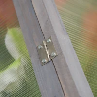 Outsunny Wooden Cold Frame Greenhouse Garden Portable Raised Planter with Openable Top for Indoor, Outdoor, Flowers, Vegetables, Plants, 35.5" x 20.5" x 19.5", Grey(m-9)