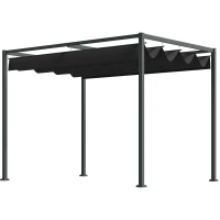 Outsunny Pergola Shade 10x7 Patio Canopy, Elegant Modern Outdoor Shelter for Home Yard, Black(m-12)