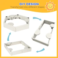 Outsunny Kids Outdoor Sandbox with Cover Garden Bed, Easy Assembly for Backyard, Cream White, 48.5" x 48.5" x 8.25"(m-4)