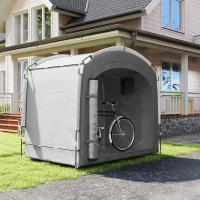 Outsunny Bike Storage Shed Tent, Portable and Waterproof with 210D Oxford Fabric and Carry Bag for 3-4 Bicycles, Dark Gray(m-8)
