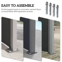 Outsunny Retractable Double Side Awning, 79"x236" Patio Privacy Screen, UV Resistant, Waterproof Wind Screen, Charcoal Grey(m-7)