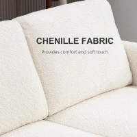 HOMCOM 54.3" Loveseat Sofa, 2 Seater Sofa with Removable Cushions, Small Couch with Wood Frame for Living Room, Cream White(m-5)