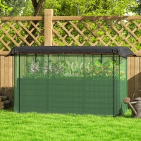 Outsunny Galvanized Steel Planter Box with Crop Cage and Shade Cloth, Raised Garden Bed for Flowers, Veggies and Herbs, Dark Gray(m-8)