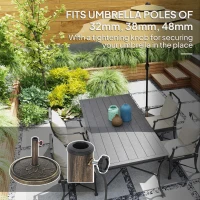 Outsunny Round Patio Umbrella Base, 26 lbs Resin Umbrella Stand Base, Heavy Duty Patio Umbrella Holder for 1.3"/1.5"/1.9" Umbrella Poles for Outdoor, Lawn, Poolside, Bronze(m-4)