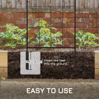 Outsunny Metal Garden Trellis Pack of 2 for Climbing Plants, Arched Grid Trellis Panels, 20" x 47", Black(m-5)