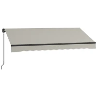 Outsunny 10' x 8' Retractable Awning, 280gsm UV Resistant Sunshade Shelter, for Deck, Balcony, Yard, Light Grey(m-2)