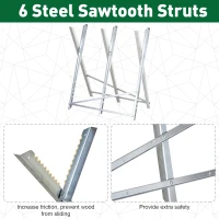 DURHAND Portable Sawhorse Heavy Duty Cutting Stand Steel Adjustable Work Support, Foldable Sawhorse Stand 220 lbs Weight Capacity(m-6)