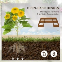 Outsunny DIY 5-box Garden Planter with Open Bottom for Outdoor Plants, Vegetables, Flowers, Herbs, Brown(m-6)