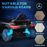 Qaba Mercedes-Benz AMG GTR Licensed 12V Battery Powered Kids Electric Car w/ Remote Control & Soft Start, Black(m-9)