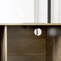 HOMCOM Baker's Rack with Power Outlet and Storage Shelves, Microwave Stand with Louvred Door Cabinets, Gray Wood Grain(m-9)