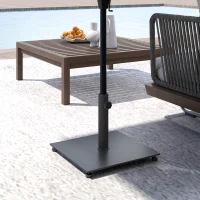 Outsunny Square Patio Umbrella Base, 29 lbs Metal Umbrella Stand Base with Adjustable Foot Pads, Heavy Duty Patio Umbrella Holder for 1.5"/1.9" Umbrella Poles for Outdoor, Lawn, Poolside, Black(m-9)