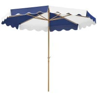 Outsunny 9FT Patio Umbrella with 8 Ribs, Crank & Tilt, UPF 50+ for Garden, Deck, Poolside, Mixed Colour(m-2)