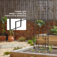 Outsunny 4 Pack Garden Trellis for Climbing Plants, Outdoor Metal Grid Panels for Roses, Vine Flower, Cucumber, Clematis, 72" Tall(m-6)