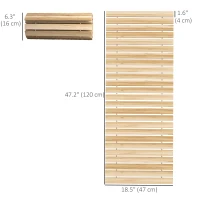 Outsunny 47" Wooden Garden Pathway, Outdoor Roll Out Straight Walkway, Garden Boardwalk for Wedding, Party, Natural Wood Finish(m-3)