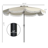 Outsunny 9FT Patio Umbrella, UPF 30+ Outdoor Market Umbrella with Crank, 8 Ribs, Push Button Tilt, Vented Patio Table Umbrella for Deck Backyard Lawn, Light Gray(m-3)