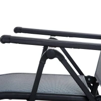 Outsunny 2 Piece Zero Gravity Chairs Set, Folding Recliners, Patio Loungers with 9 Level Adjustable Backrest, Lumbar Pillow for Outdoor, Patio, Deck, Poolside, Grey(m-10)